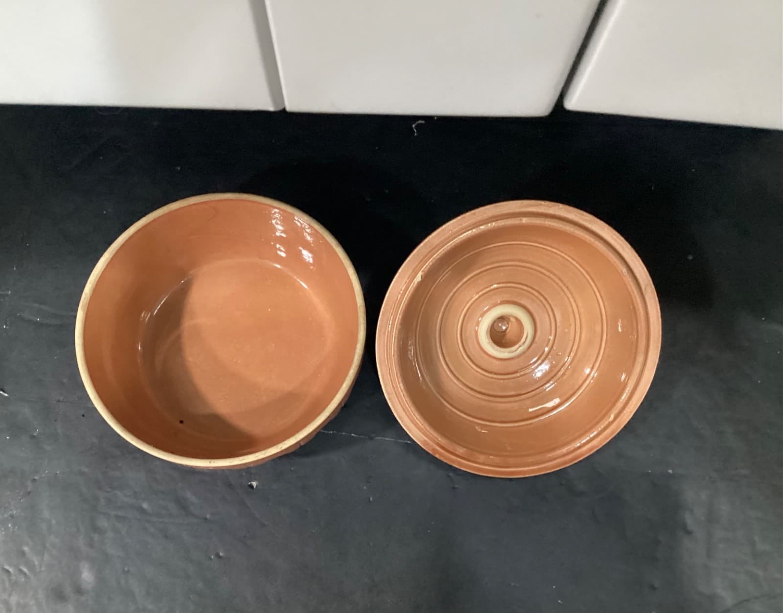 Vintage Oven Ware USA Baker Casserole Dish with Lid #8 Dark Orange Watt * - Thumbnail 3