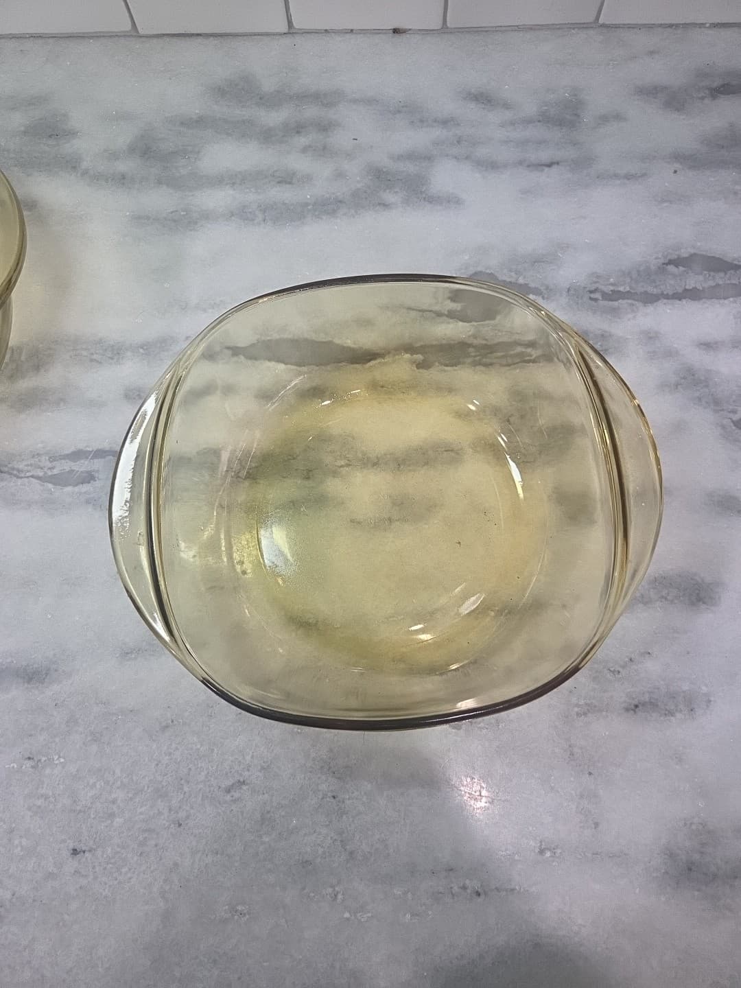 Pyrex Amber Casserole Dishes, Set of 2, Vintage Gold Glass, Mexico No Lid #10 - Thumbnail 6