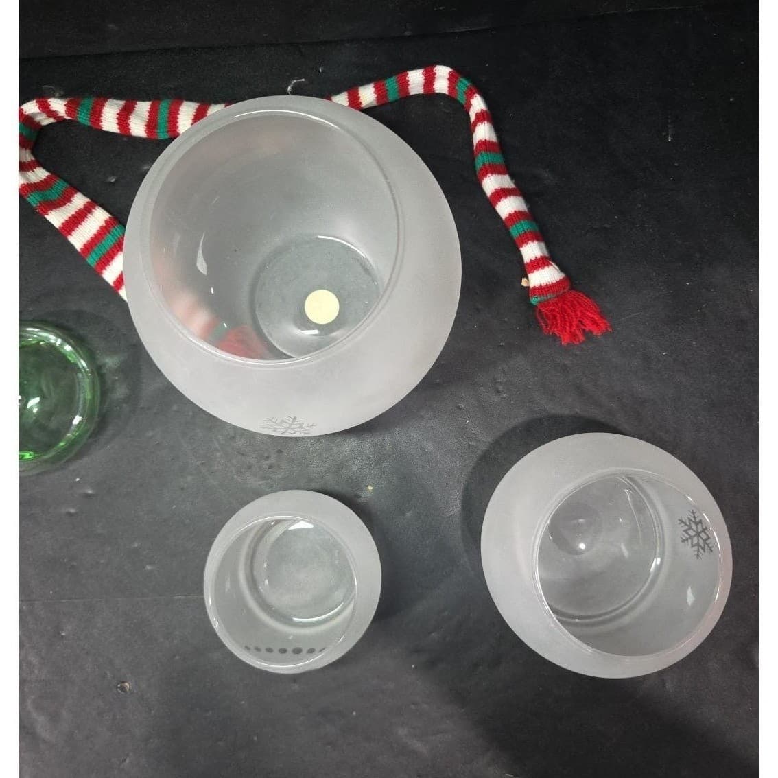 Princess House Snowman Candy Jar #PHC22, 4 Piece Set, Green Hat, Holiday Holder - Thumbnail 7