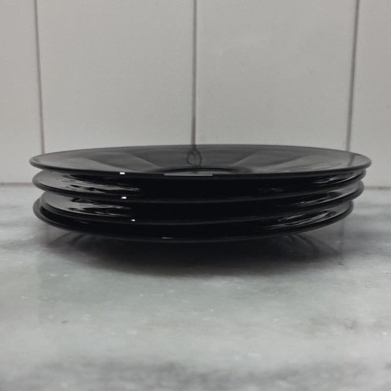 Viking Style Ebony Black Saucers, Set of 4, Classic Formal Dining Tableware - Thumbnail 8