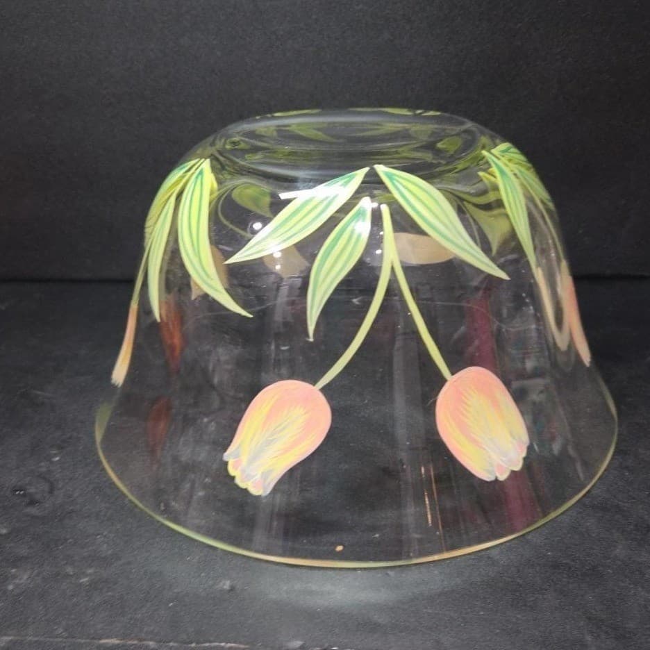 Princess House Cottage Tulip Serving Bowl #6400, Vintage Hand Painted Tableware - Thumbnail 9