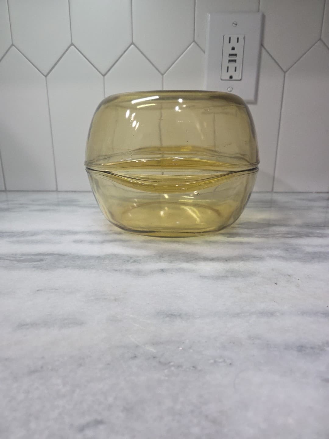 Pyrex Amber Casserole Dishes, Set of 2, Vintage Gold Glass, Mexico No Lid #10 - Thumbnail 2
