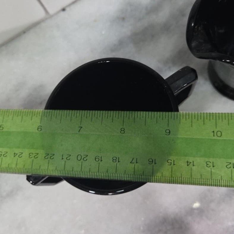 Black Glass Creamer and Sugar Set, Vintage Greek Revival Style Tableware, Decor - Thumbnail 10