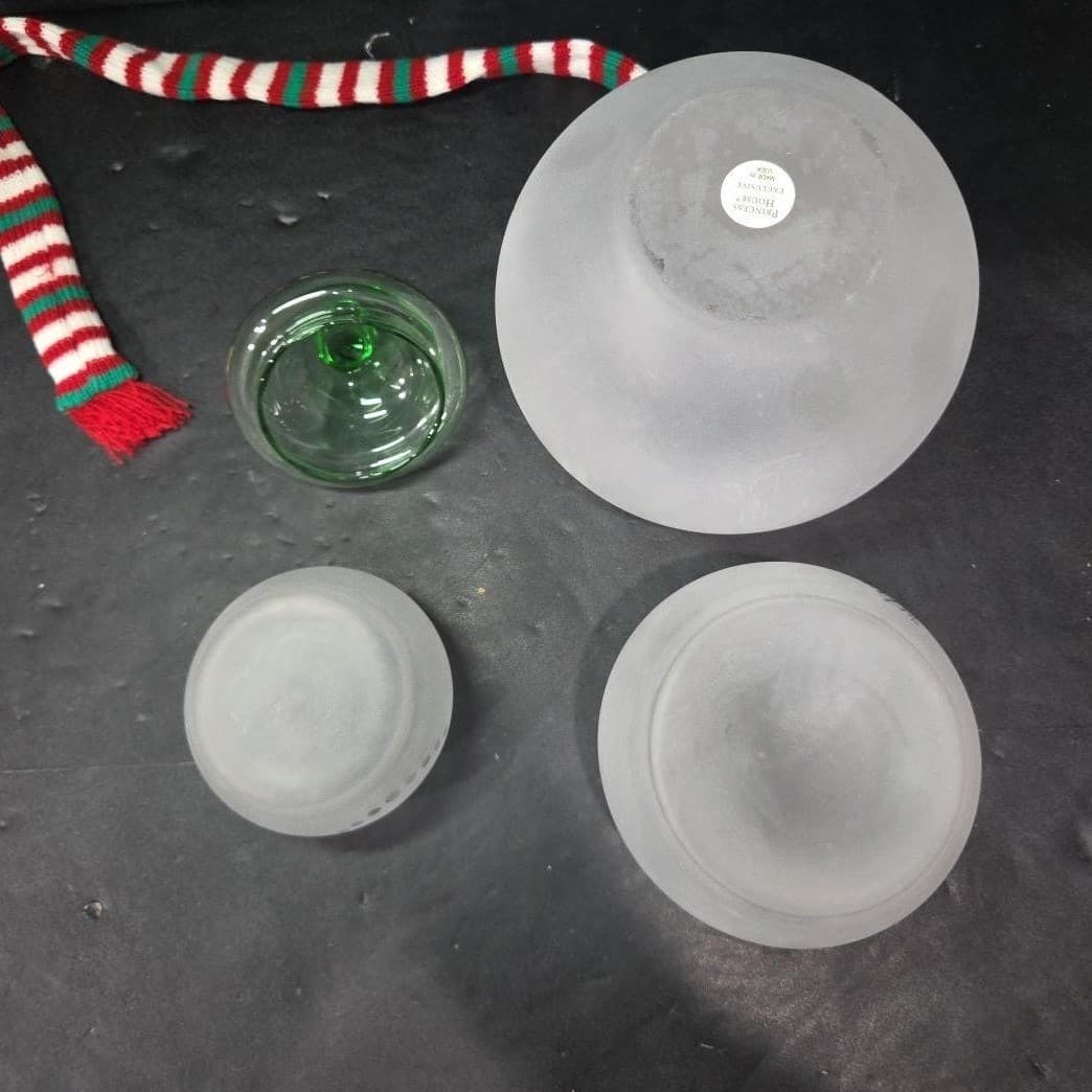 Princess House Snowman Candy Jar #PHC22, 4 Piece Set, Green Hat, Holiday Holder - Thumbnail 9