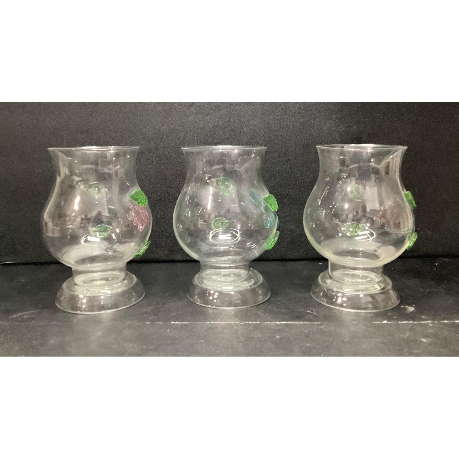Home Accents Hurricane Lamps, Set of 3 Butterfly Ladybug Dragonfly Design Votive - Thumbnail 4