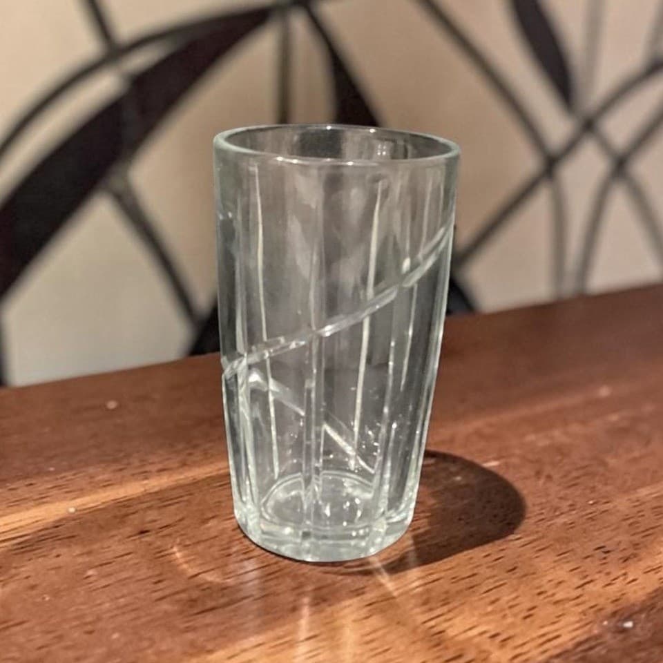 Mikasa Crystal Uptown Highball Glass, Vintage Vertical Swirl Tumbler, Drinkware