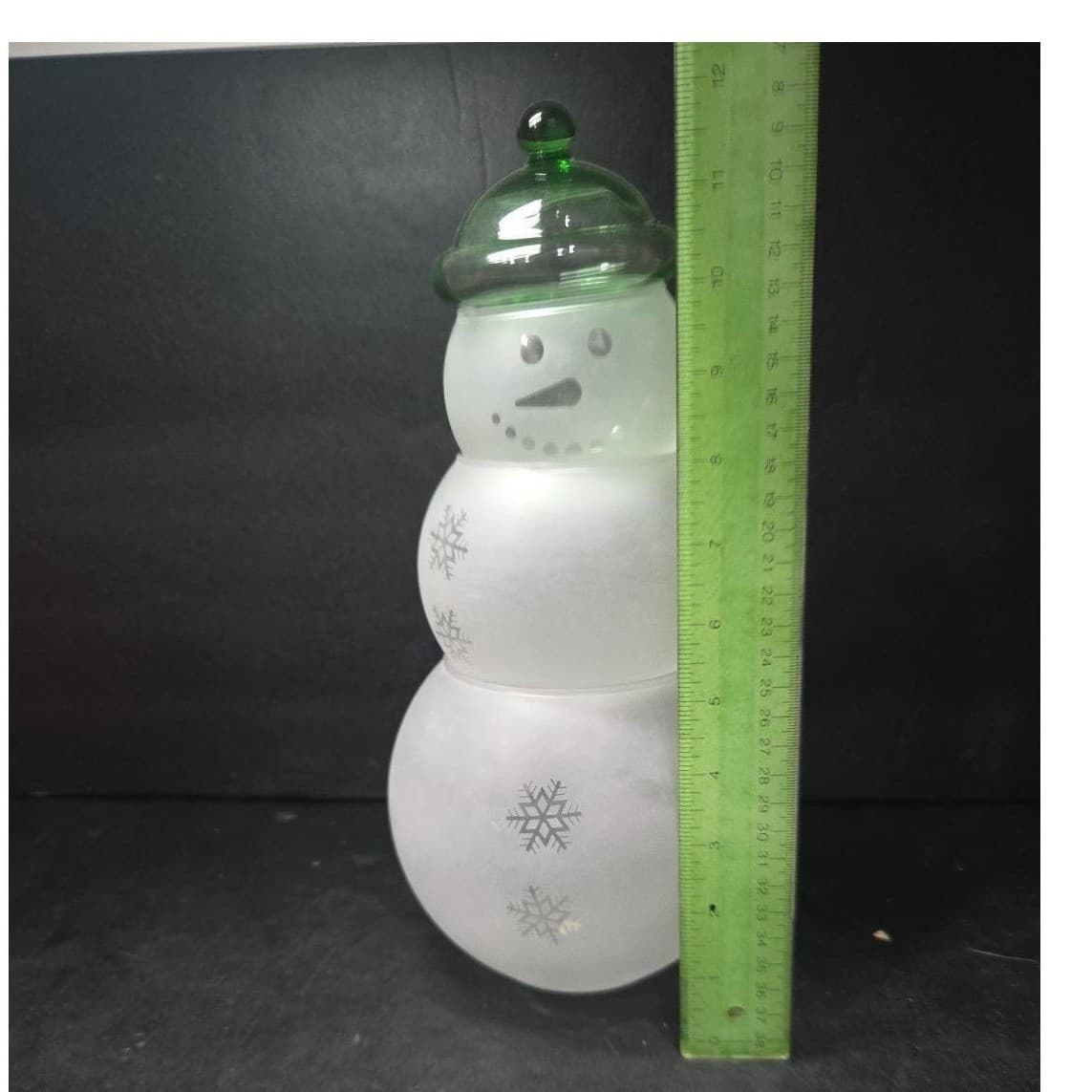 Princess House Snowman Candy Jar #PHC22, 4 Piece Set, Green Hat, Holiday Holder - Thumbnail 10