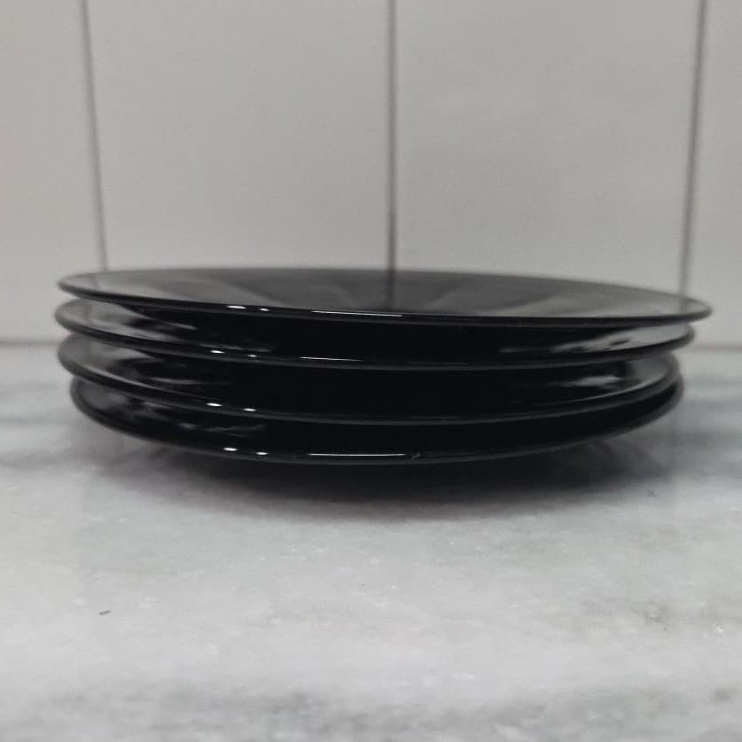 Viking Style Ebony Black Saucers, Set of 4, Classic Formal Dining Tableware - Thumbnail 6
