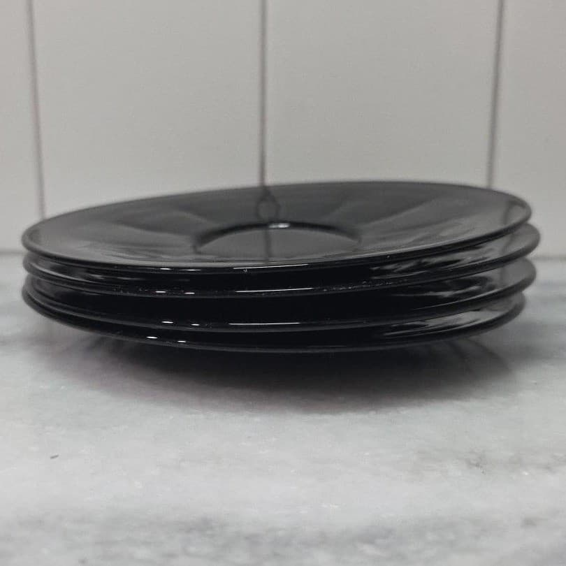 Viking Style Ebony Black Saucers, Set of 4, Classic Formal Dining Tableware - Thumbnail 7