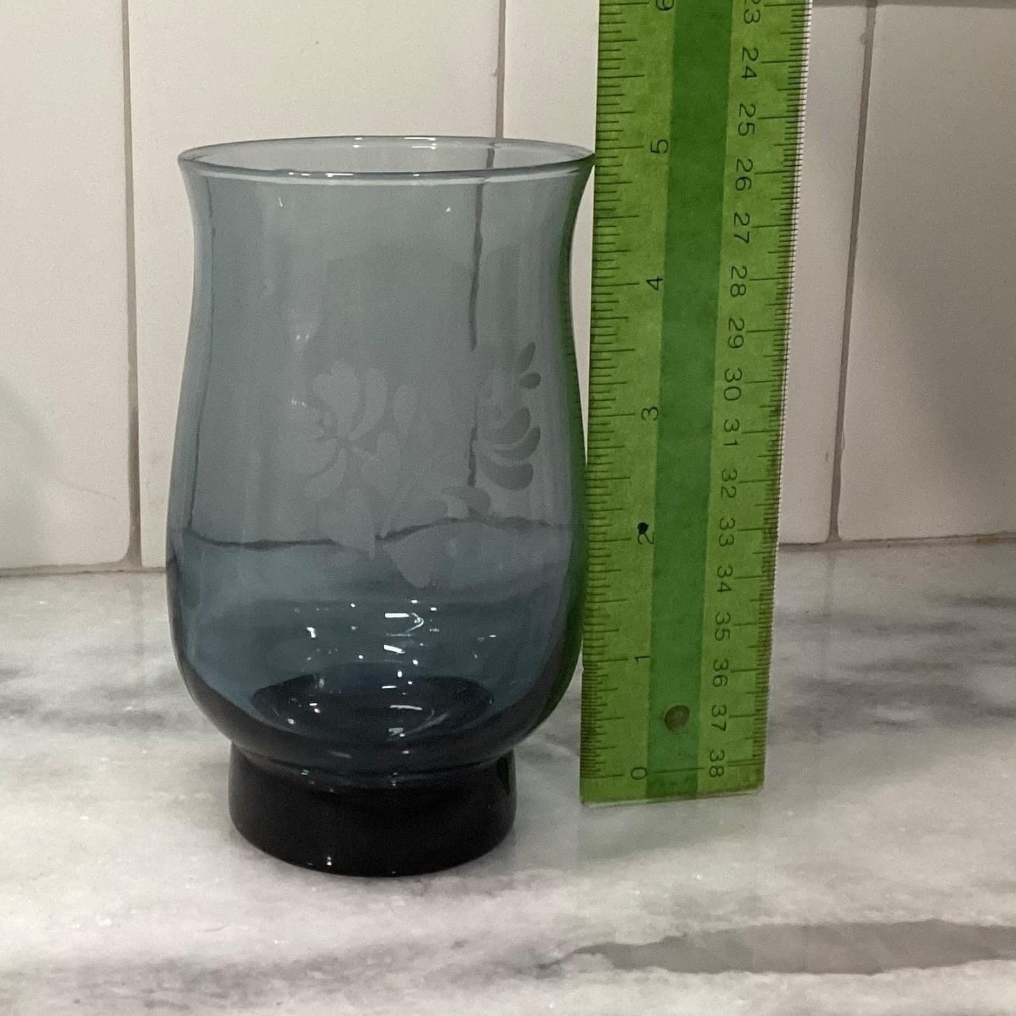 Pfaltzgraff Yorktowne Blue Tumblers, Set of 2, Vintage Etched Floral Design - Thumbnail 10