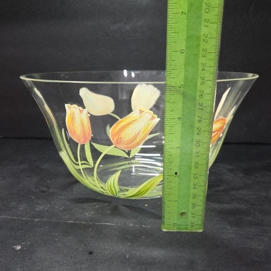 Princess House Cottage Tulip Serving Bowl #6400, Vintage Hand Painted Tableware - Thumbnail 7