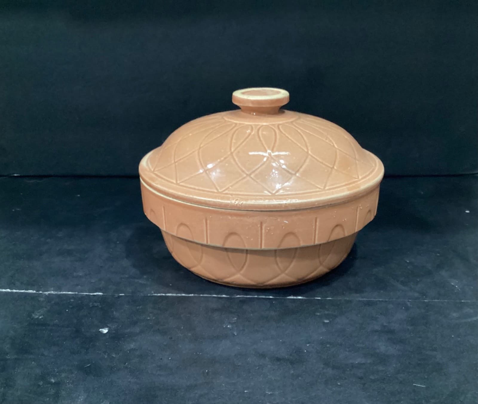 Vintage Oven Ware USA Baker Casserole Dish with Lid #8 Dark Orange Watt * - Thumbnail 9