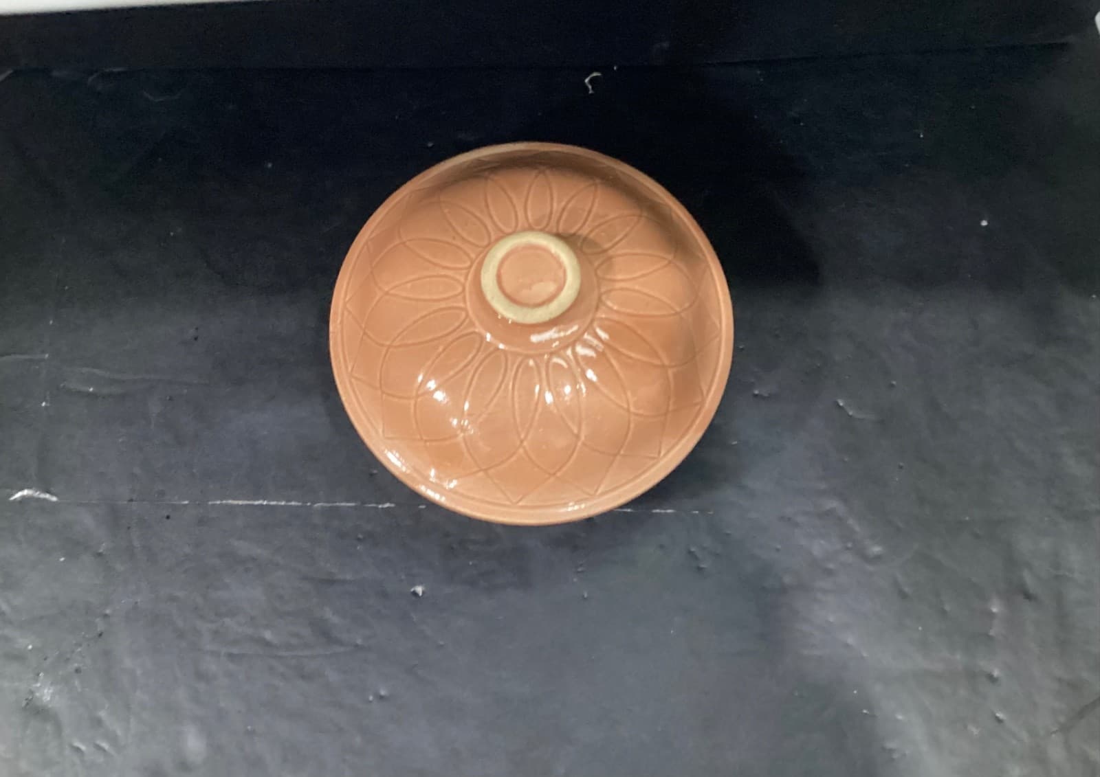 Vintage Oven Ware USA Baker Casserole Dish with Lid #8 Dark Orange Watt * - Thumbnail 2