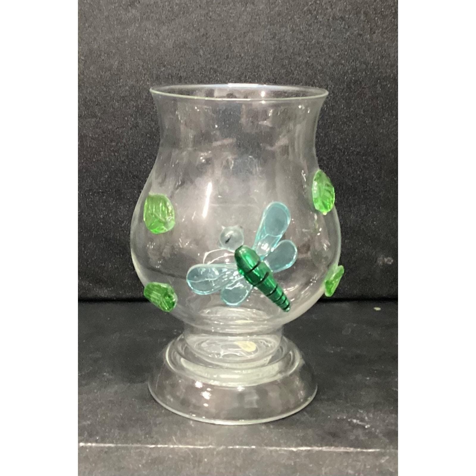 Home Accents Hurricane Lamps, Set of 3 Butterfly Ladybug Dragonfly Design Votive - Thumbnail 7
