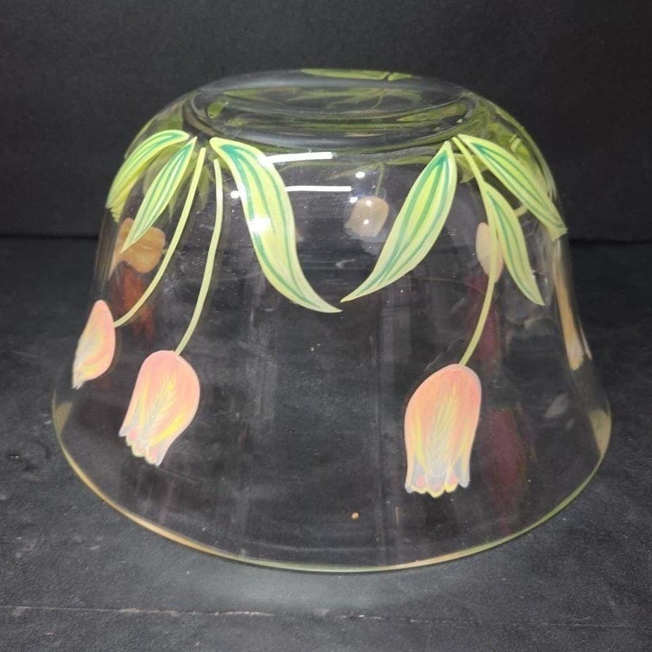 Princess House Cottage Tulip Serving Bowl #6400, Vintage Hand Painted Tableware - Thumbnail 8