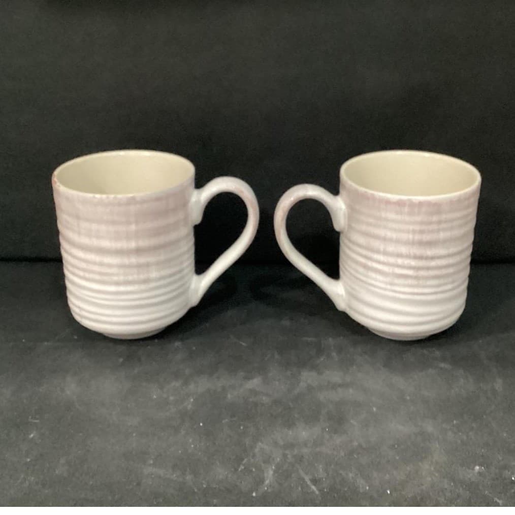 Sheffield Home Coffee Cups, Set of 2, Vintage Inspired Textured Mugs, Drinkware - Thumbnail 2