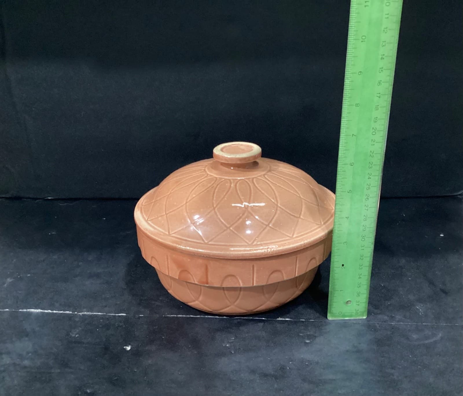 Vintage Oven Ware USA Baker Casserole Dish with Lid #8 Dark Orange Watt * - Thumbnail 5