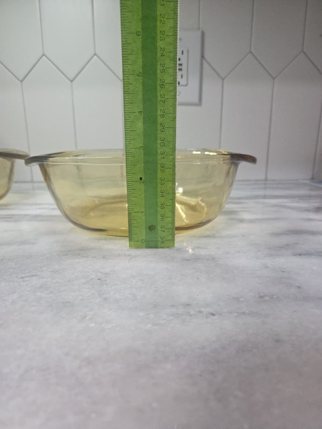 Pyrex Amber Casserole Dishes, Set of 2, Vintage Gold Glass, Mexico No Lid #10 - Thumbnail 10