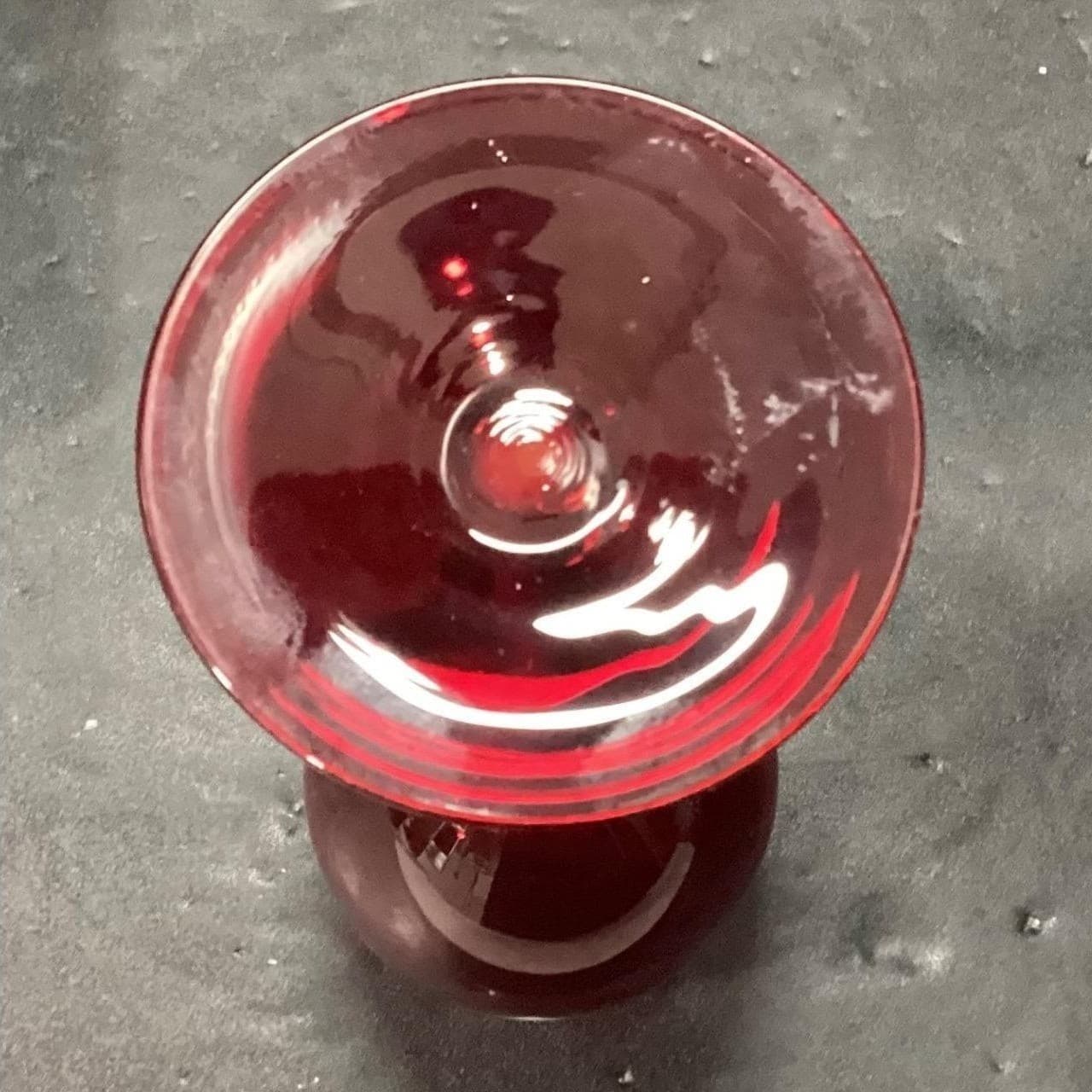 Ruby Red Long Stem Wine Glasses, Set of 2, Frosted Hearts Design, Vtg Stemware - Thumbnail 10
