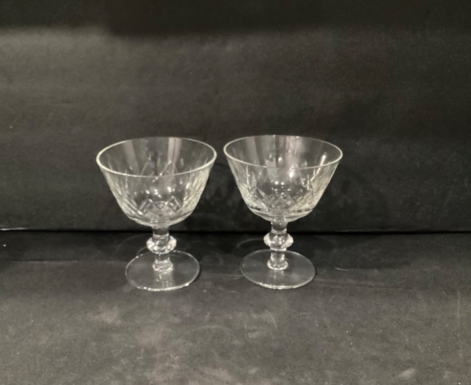 Edinburgh Crystal Criss-Cross Cut Cordial Sherbet Dessert Glasses Set Of 2 - Thumbnail 10