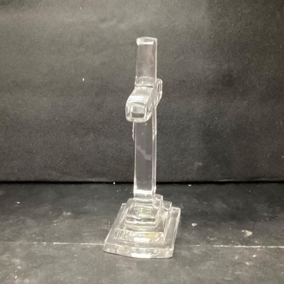 Towle 24% Lead Crystal Cross, Vintage Frosted Angel, Heavy Pedestal Glassware - Thumbnail 6