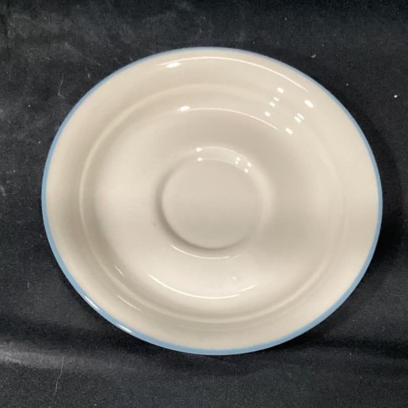 Corelle Coastal Breeze Saucers, Set of 4, Vintage Blue Rim Dishes, Tableware - Thumbnail 3