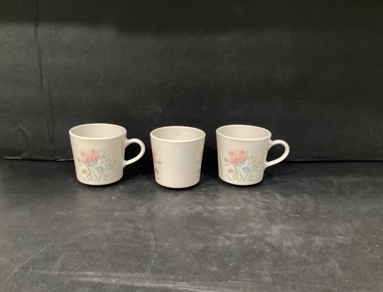Set Of 3 Vintage Corning USA Tea Coffee Cups 3” French Garden Pattern 8 Fl Oz - Thumbnail 2