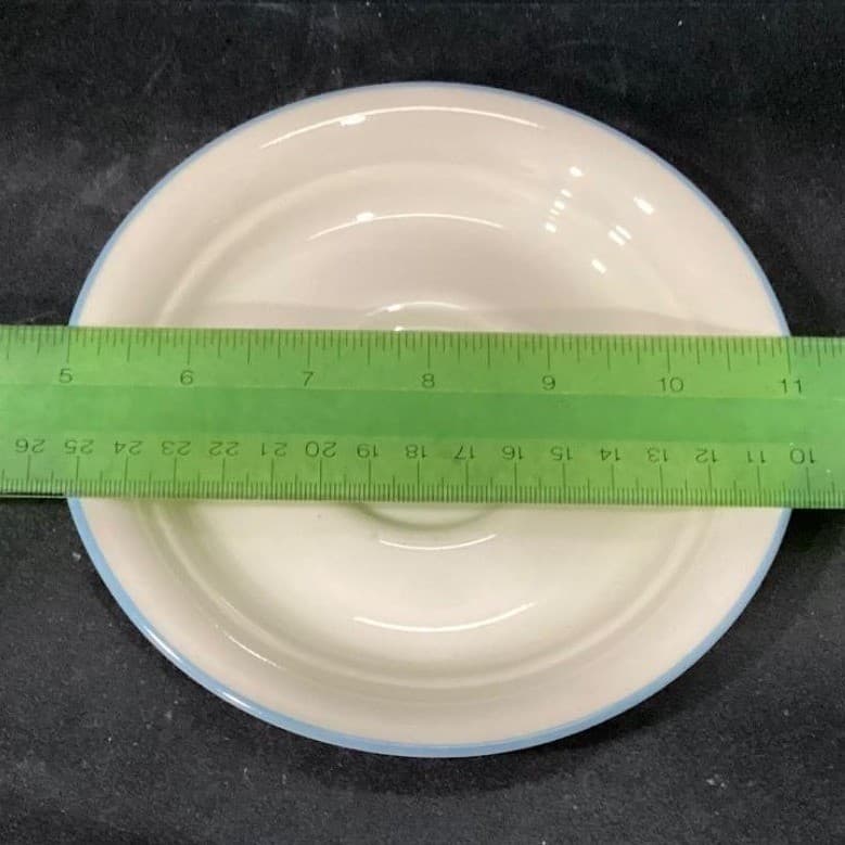 Corelle Coastal Breeze Saucers, Set of 4, Vintage Blue Rim Dishes, Tableware - Thumbnail 5