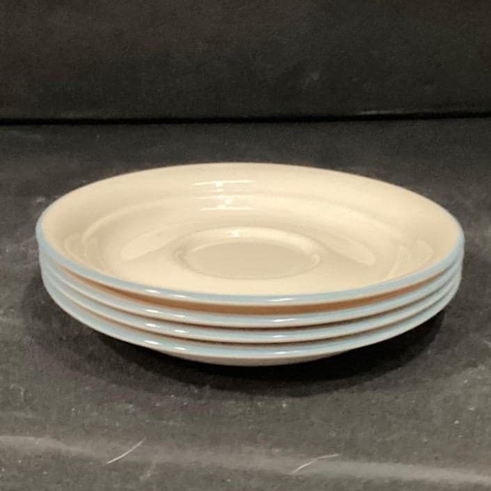 Corelle Coastal Breeze Saucers, Set of 4, Vintage Blue Rim Dishes, Tableware - Thumbnail 8