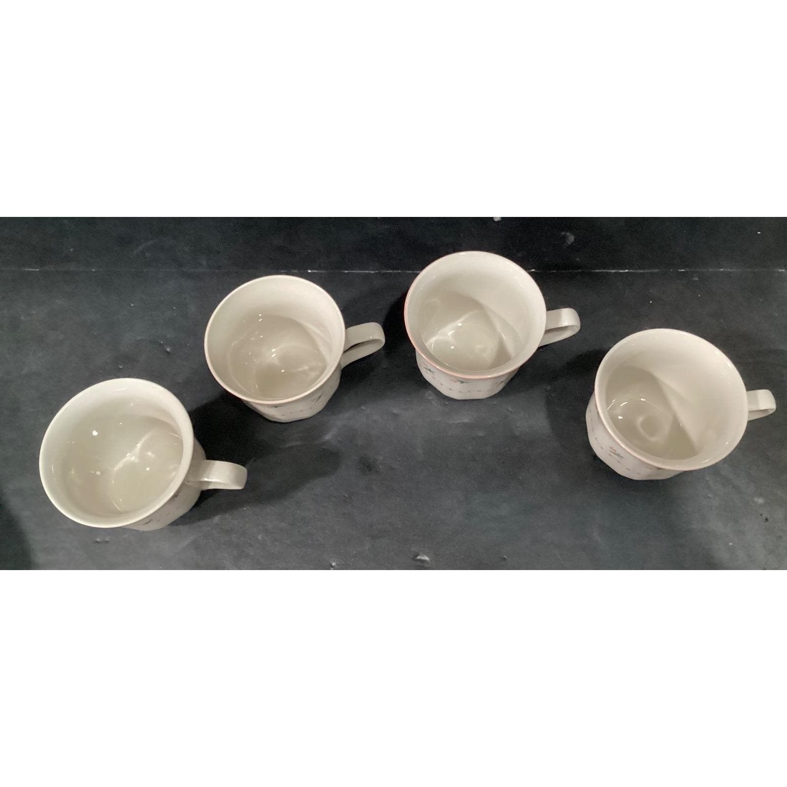 Sango Mystique Peach Coffee Cups #287, Set of 4, Vtg Stoneware Mugs, Drinkware - Thumbnail 7