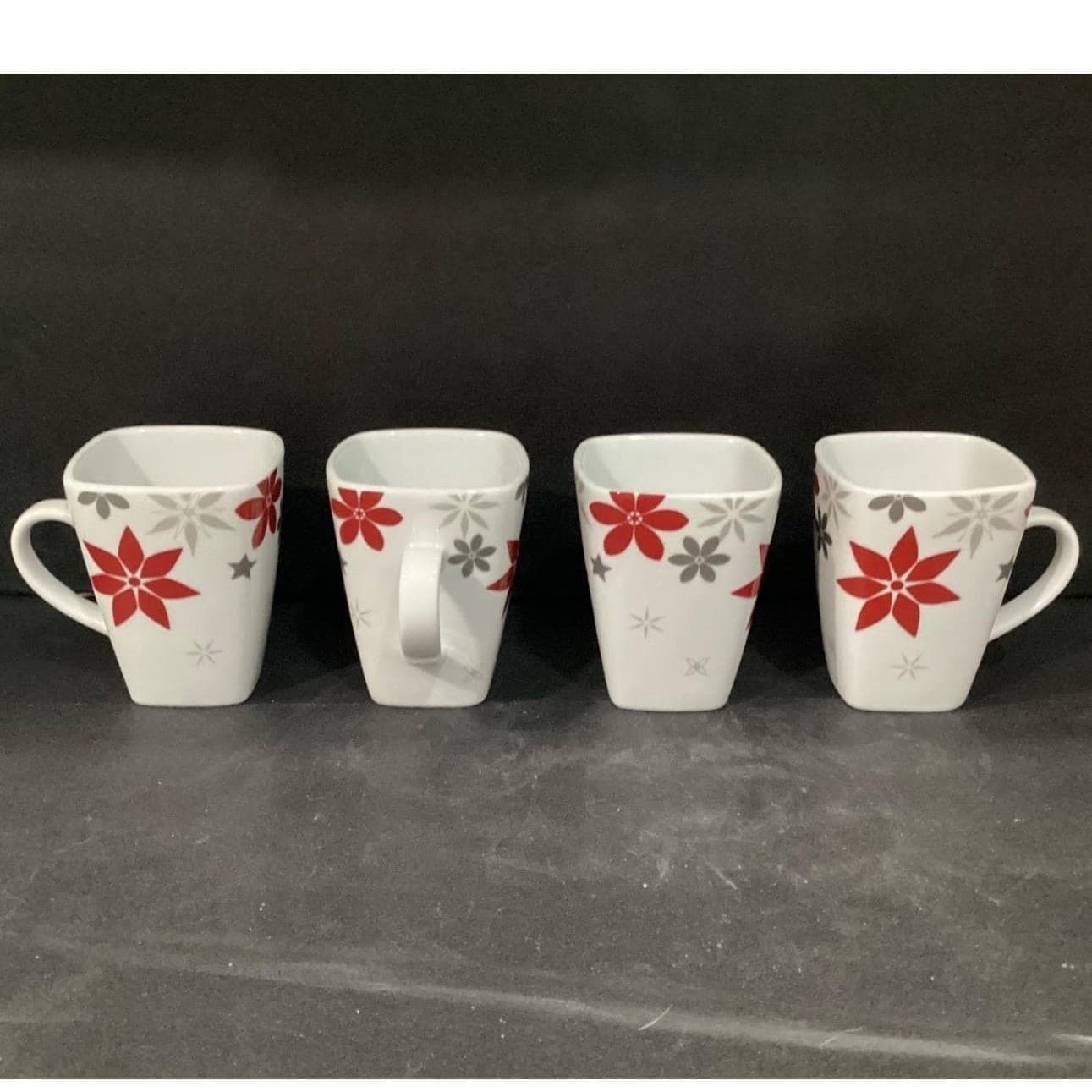 Food Network Snowflake Coffee Cups, Set of 4, Christmas Holiday Mugs, Drinkware - Thumbnail 9