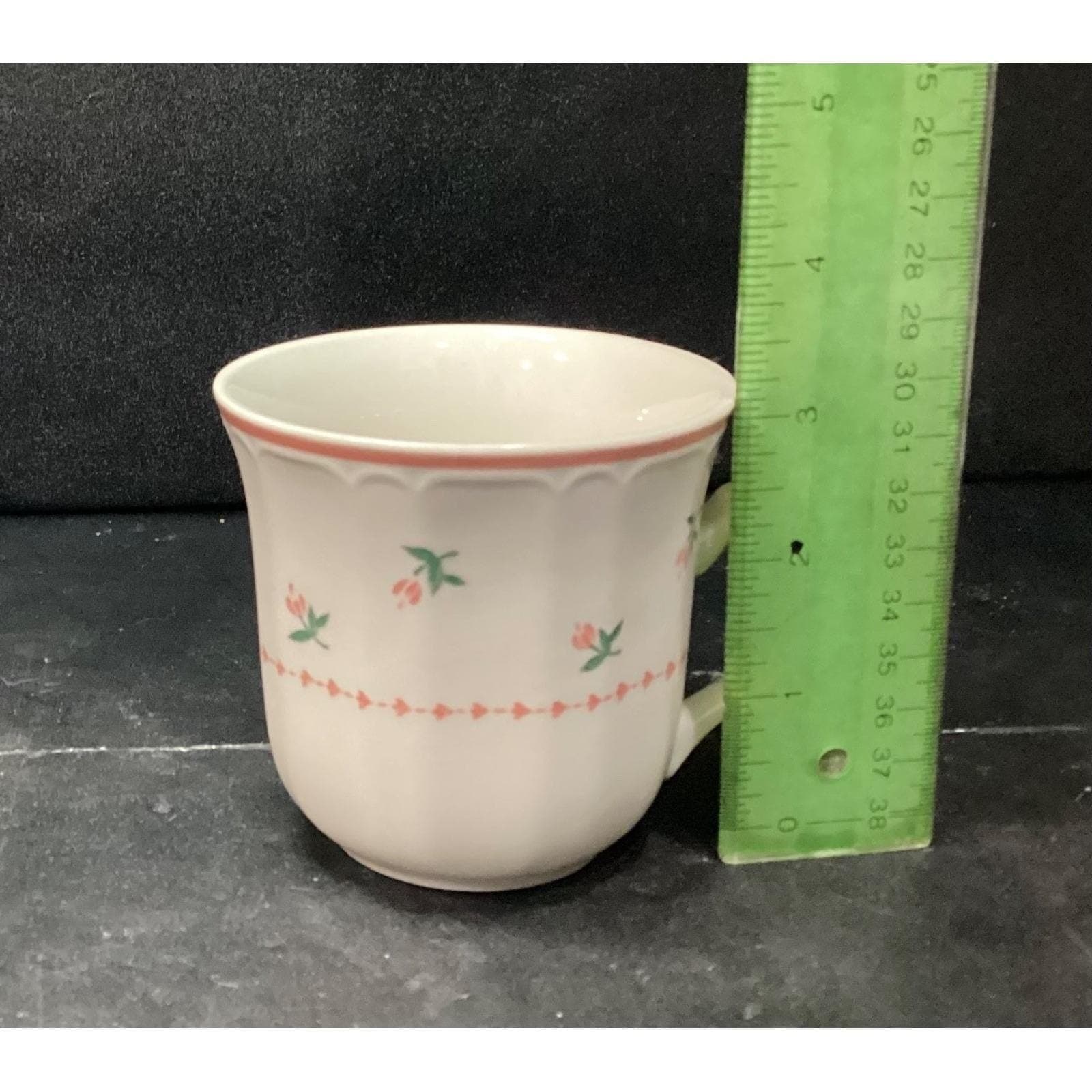 Sango Mystique Peach Coffee Cups #287, Set of 2, Vtg Stoneware Mugs, Drinkware - Thumbnail 10