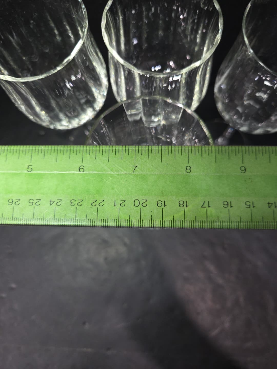 Vertical Cut Ribbed Optic Wine Glasses, Clear Water Goblets, Set of 4, Drinkware - Thumbnail 9