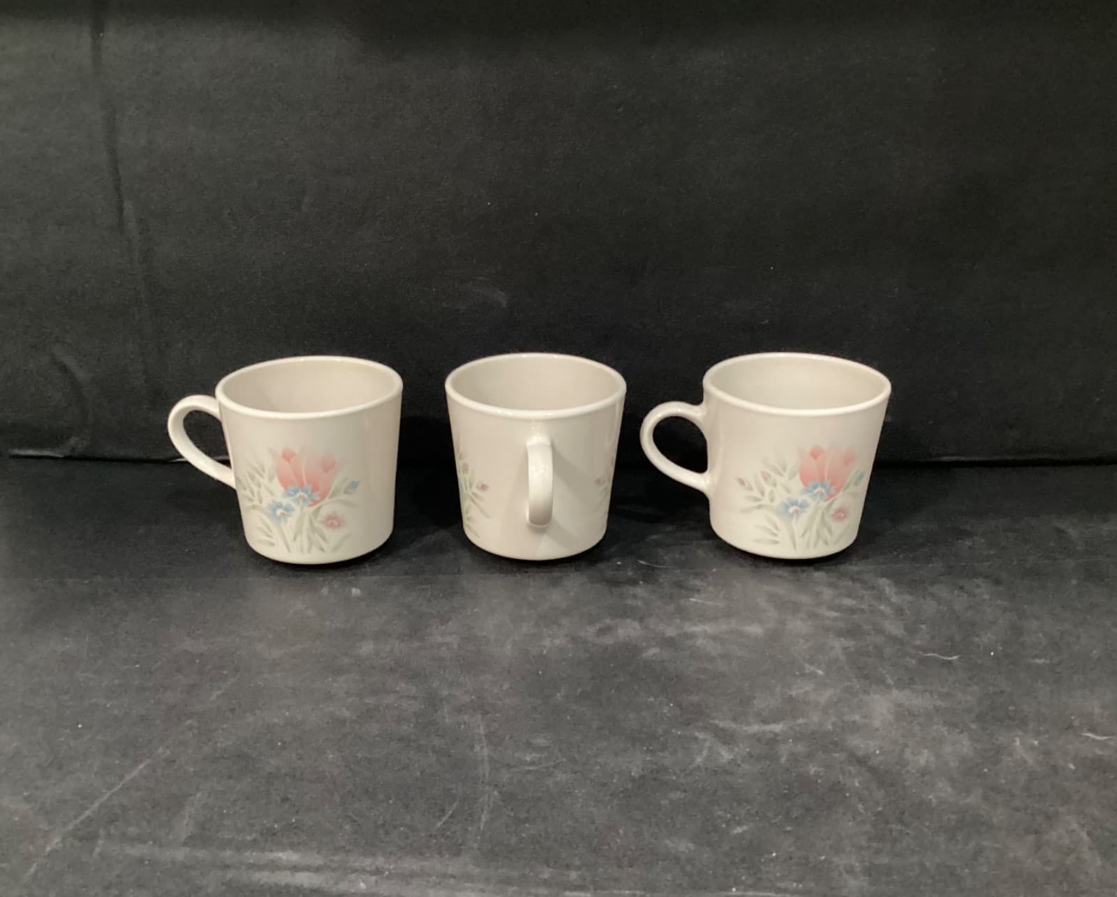 Set Of 3 Vintage Corning USA Tea Coffee Cups 3” French Garden Pattern 8 Fl Oz - Thumbnail 4