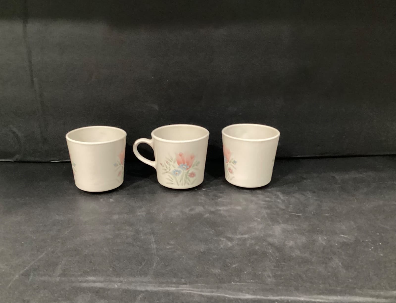 Set Of 3 Vintage Corning USA Tea Coffee Cups 3” French Garden Pattern 8 Fl Oz - Thumbnail 3