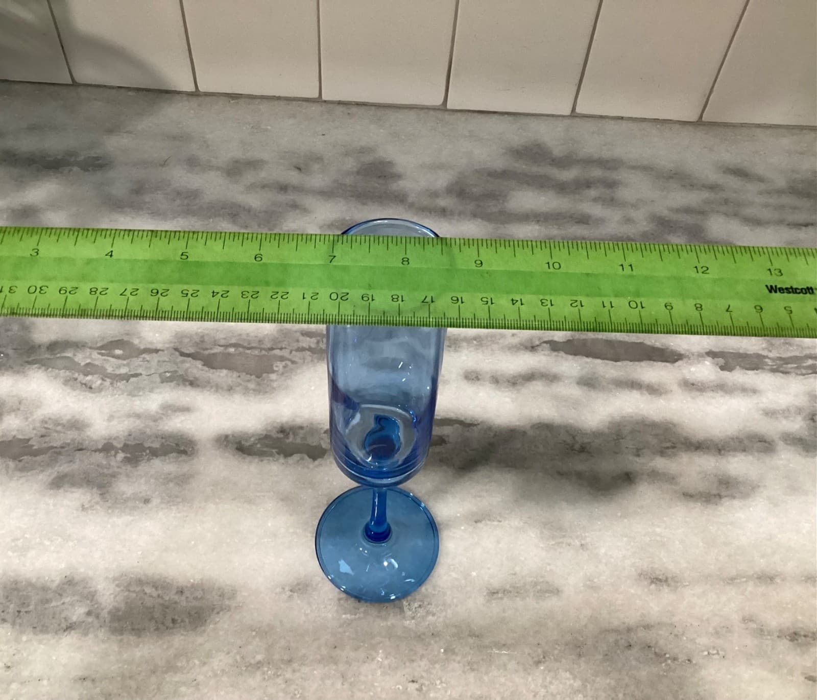 Champagne flutes 6oz Blue Cylinder Set Of 2 - Thumbnail 5