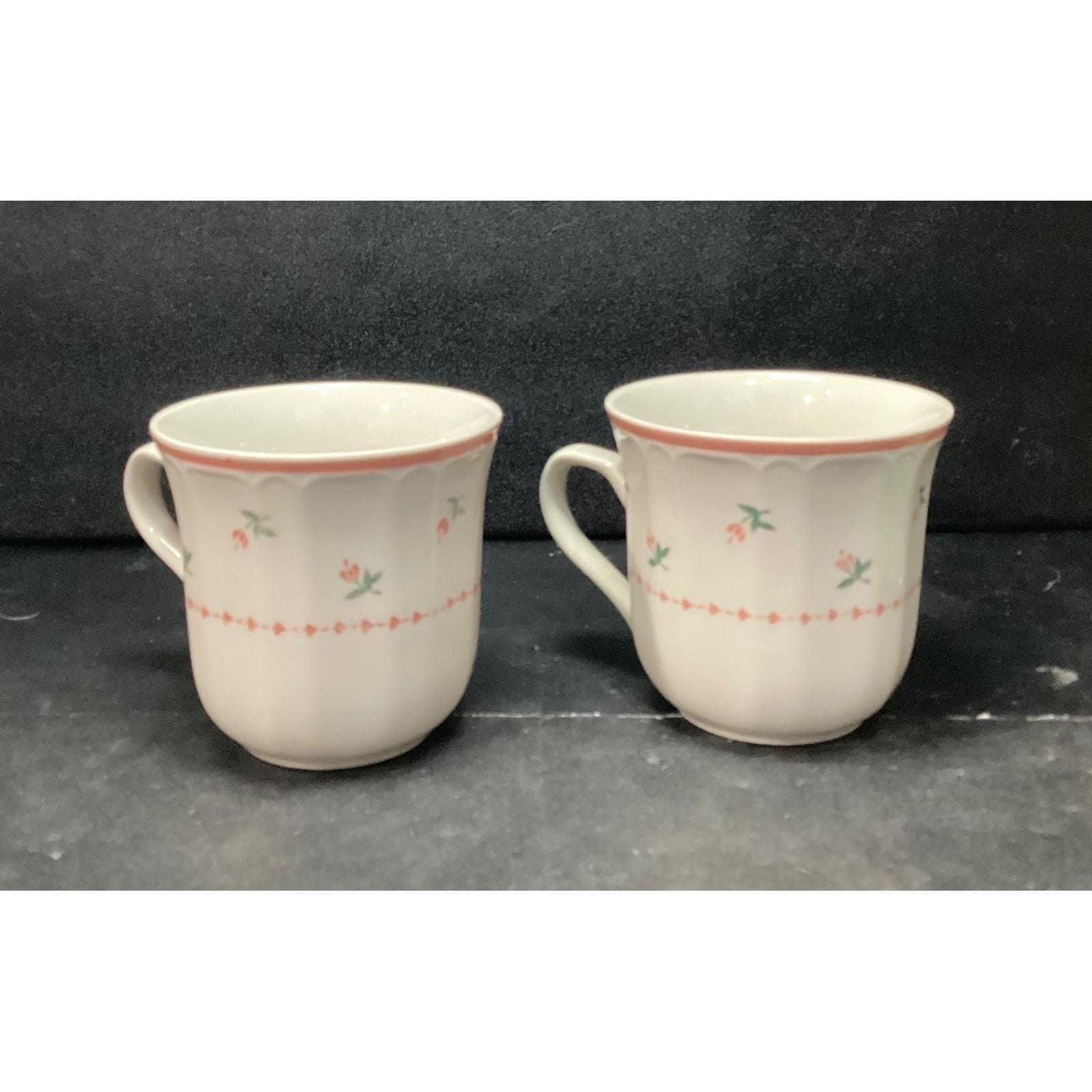Sango Mystique Peach Coffee Cups #287, Set of 2, Vtg Stoneware Mugs, Drinkware - Thumbnail 5