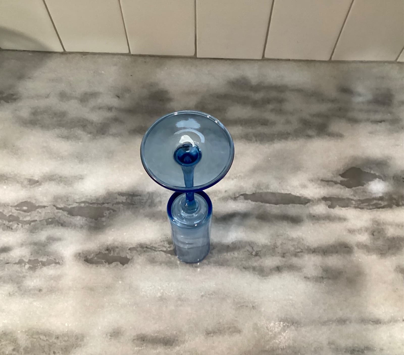 Champagne flutes 6oz Blue Cylinder Set Of 2 - Thumbnail 3