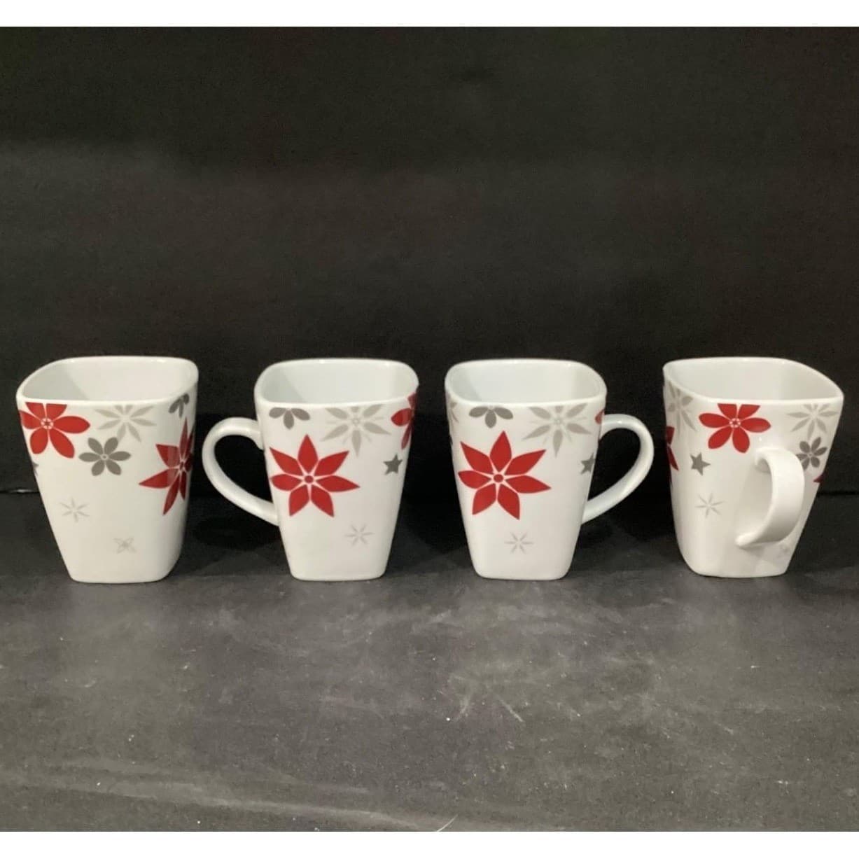 Food Network Snowflake Coffee Cups, Set of 4, Christmas Holiday Mugs, Drinkware - Thumbnail 8