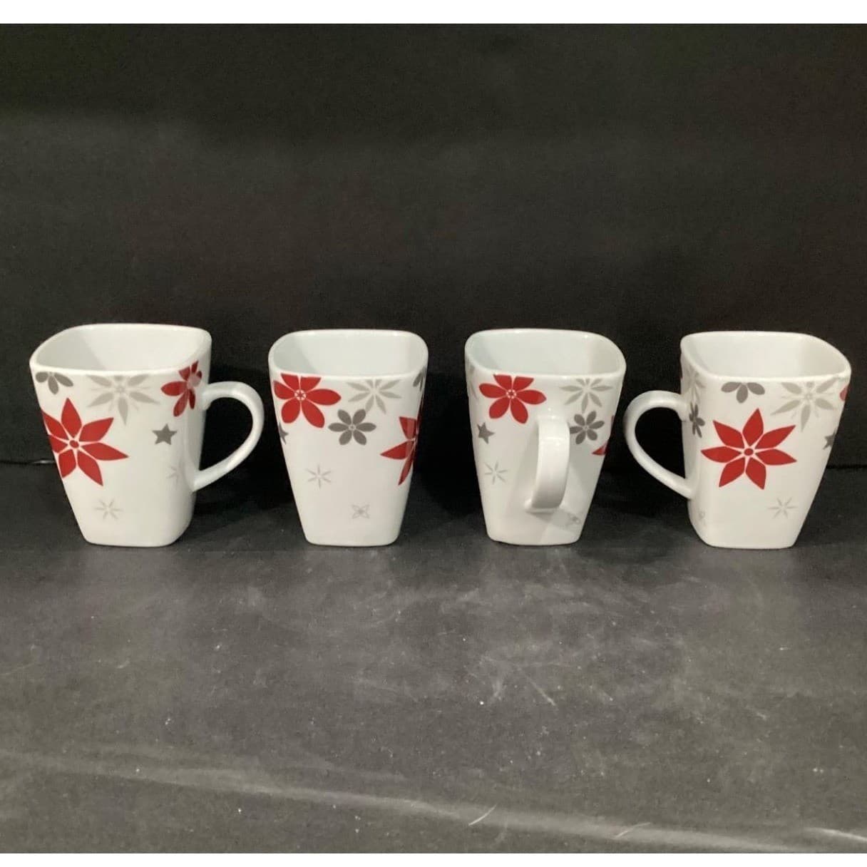 Food Network Snowflake Coffee Cups, Set of 4, Christmas Holiday Mugs, Drinkware - Thumbnail 7