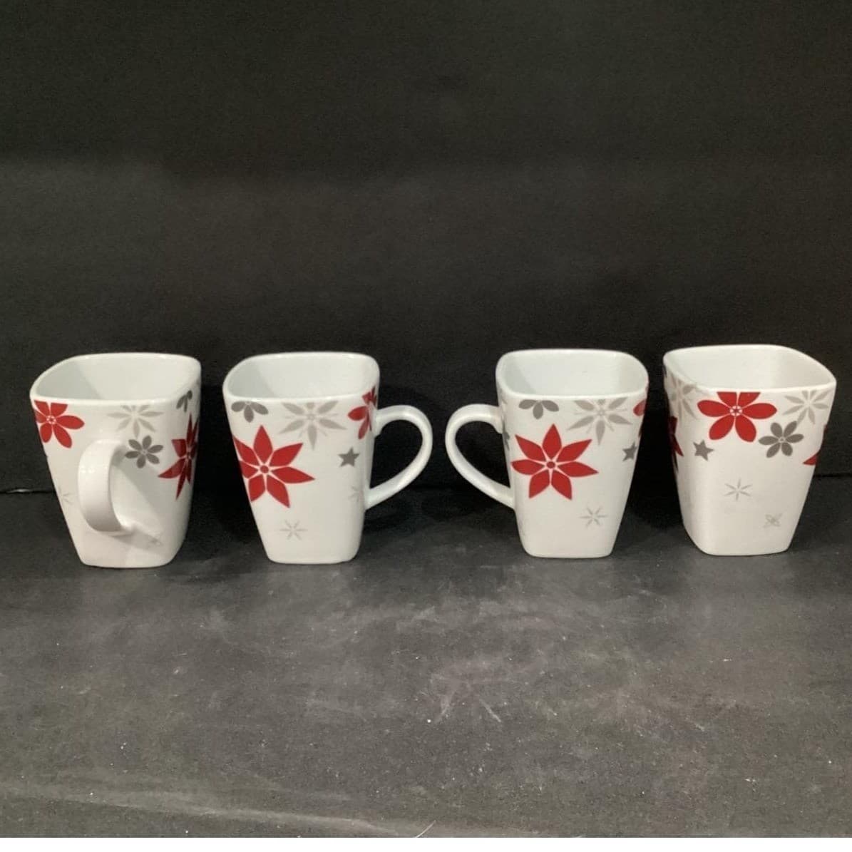 Food Network Snowflake Coffee Cups, Set of 4, Christmas Holiday Mugs, Drinkware - Thumbnail 2
