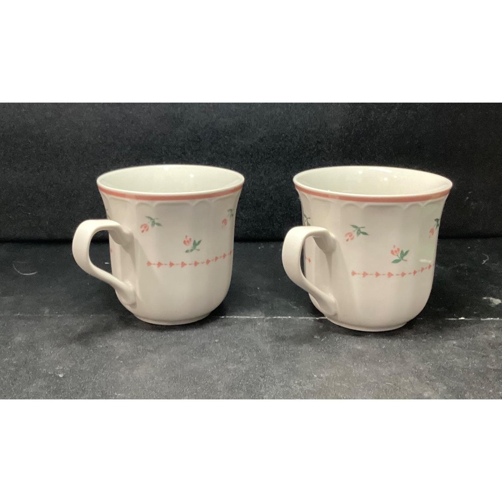 Sango Mystique Peach Coffee Cups #287, Set of 2, Vtg Stoneware Mugs, Drinkware - Thumbnail 6