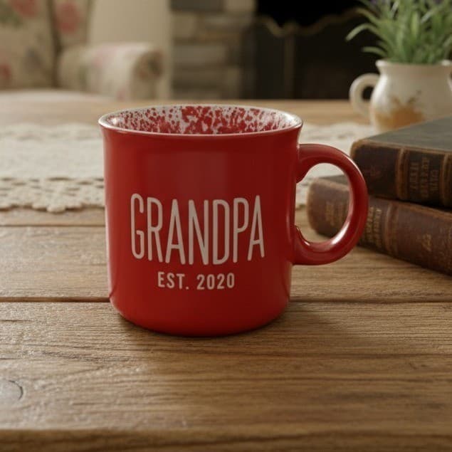 Nautica Home Red Coffee Cup, Grandpa Est 2020 Design, Replacement Drinkware