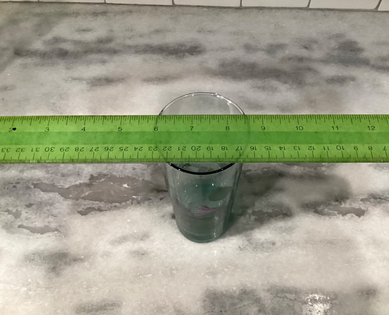 Vintage Fenton Signed 2 Hand Painted Green Floral Highball Tumblers Glasses - Thumbnail 7