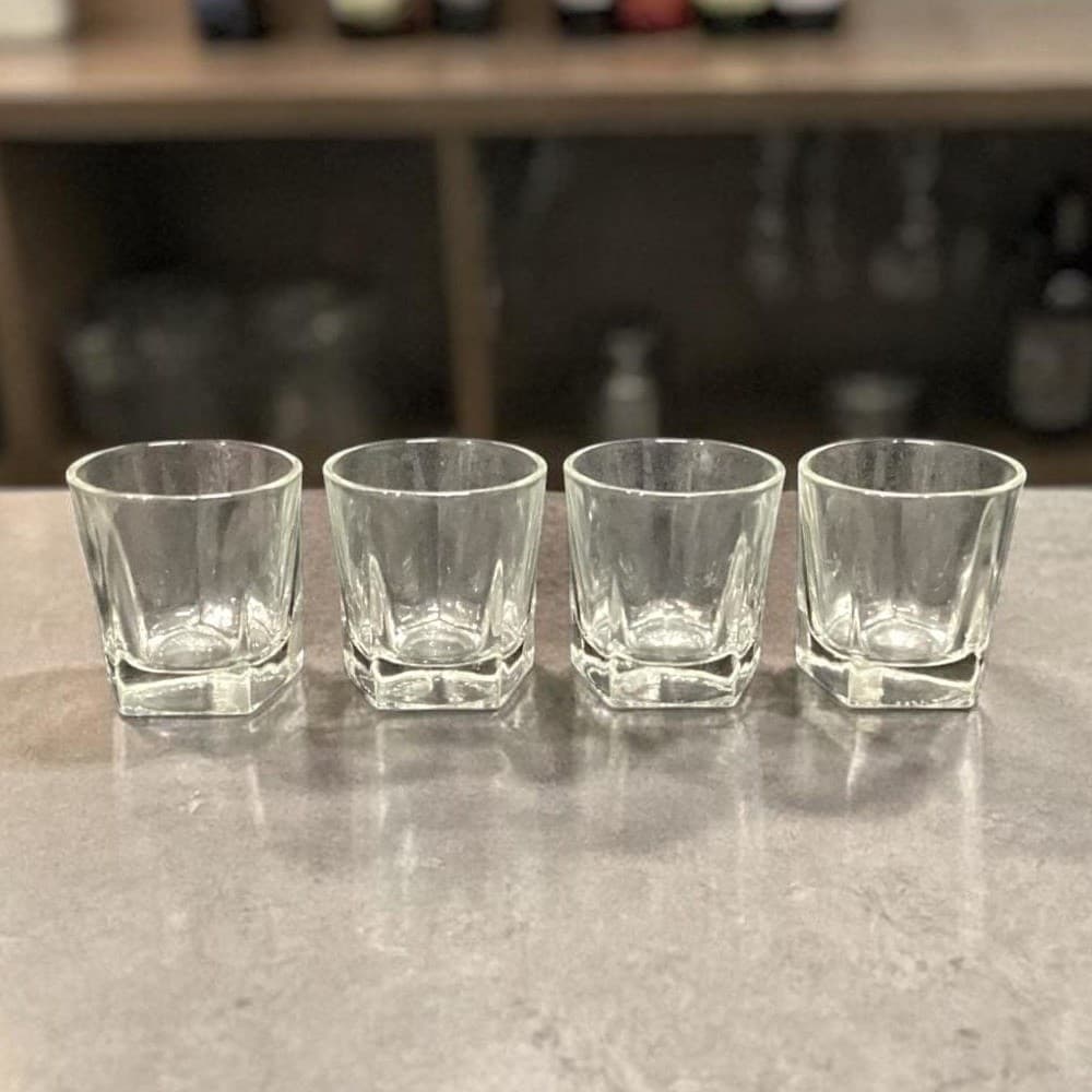 Libbey Duratuff Old Fashioned Glasses, Set of 4, Vintage Clear Drinkware Barware