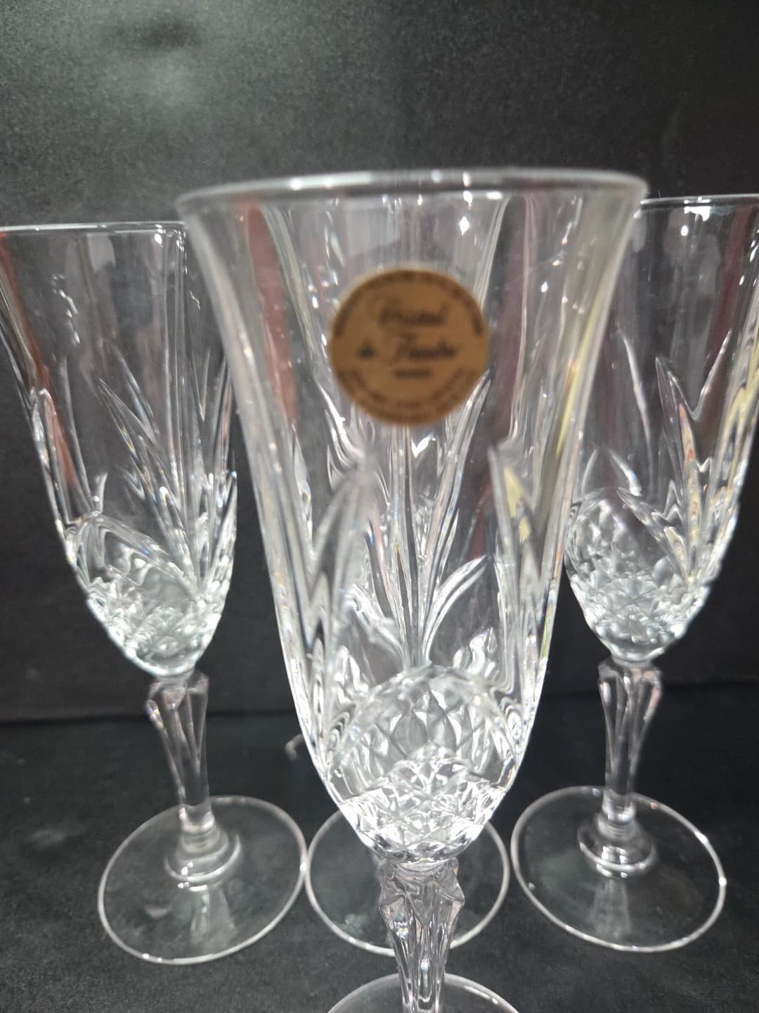 Salzburg by Cristal De Flandre Champagne Flutes, Vintage French Glass, Set of 4 - Thumbnail 5