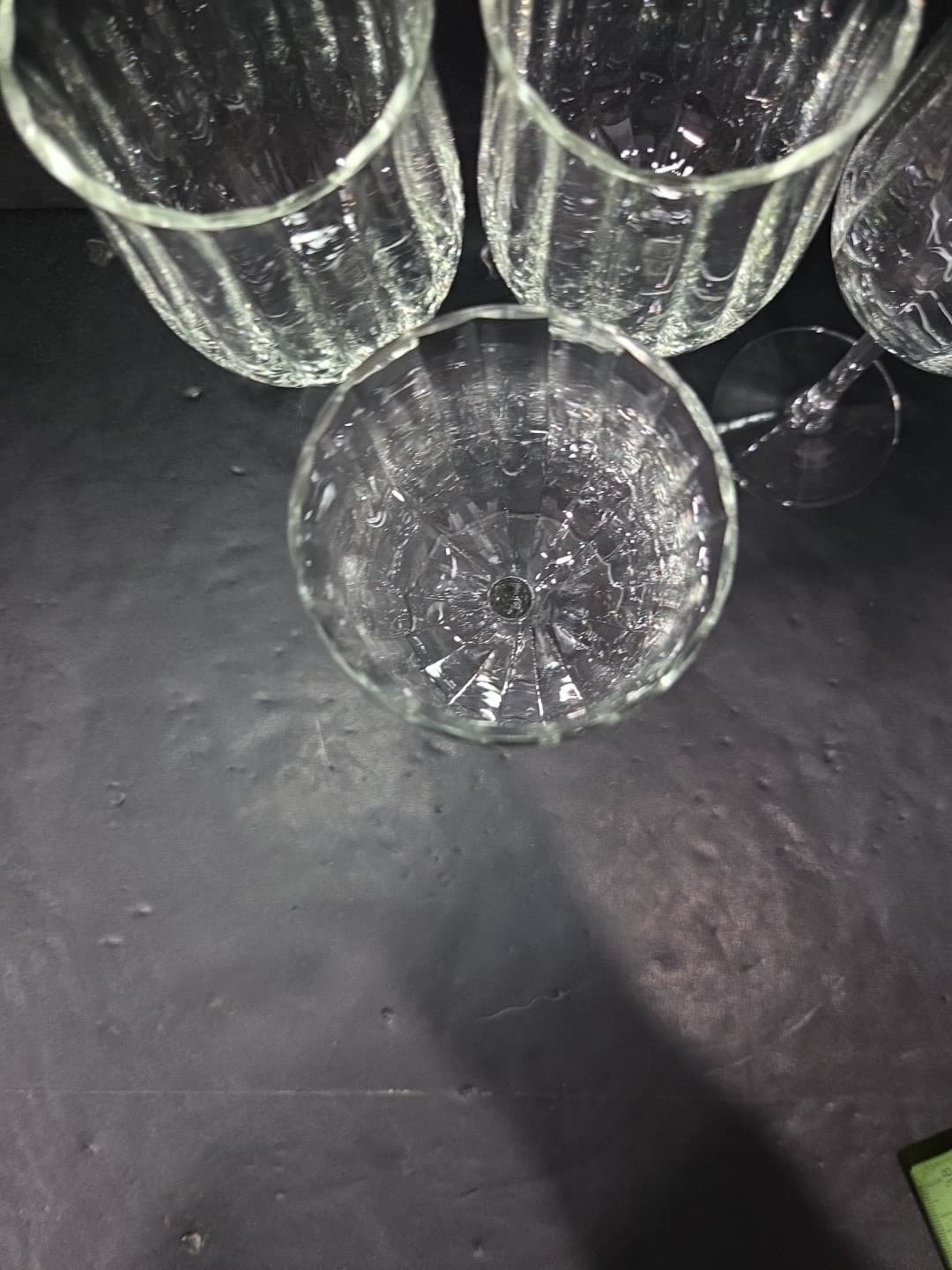 Vertical Cut Ribbed Optic Wine Glasses, Clear Water Goblets, Set of 4, Drinkware - Thumbnail 6