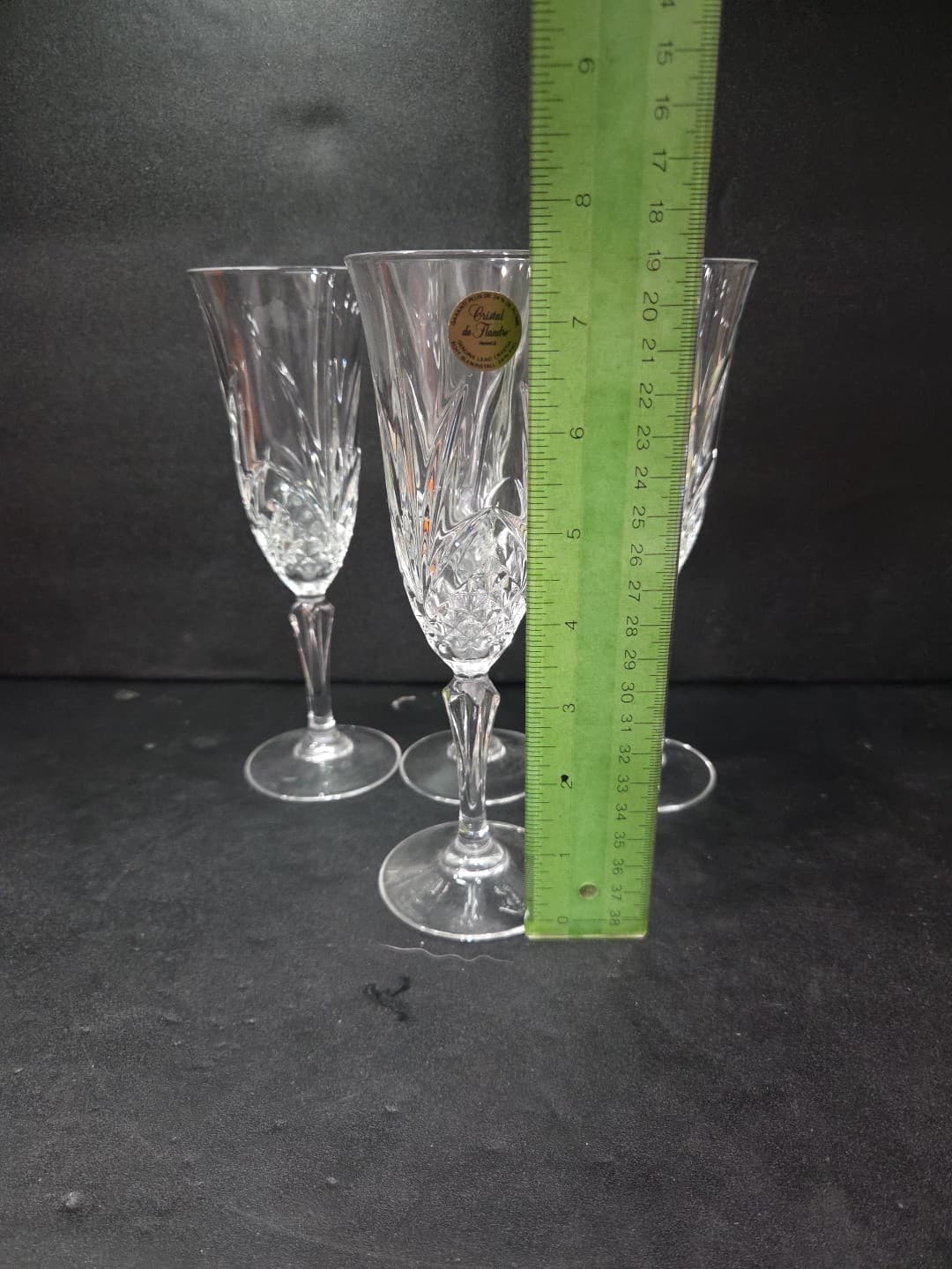 Salzburg by Cristal De Flandre Champagne Flutes, Vintage French Glass, Set of 4 - Thumbnail 9