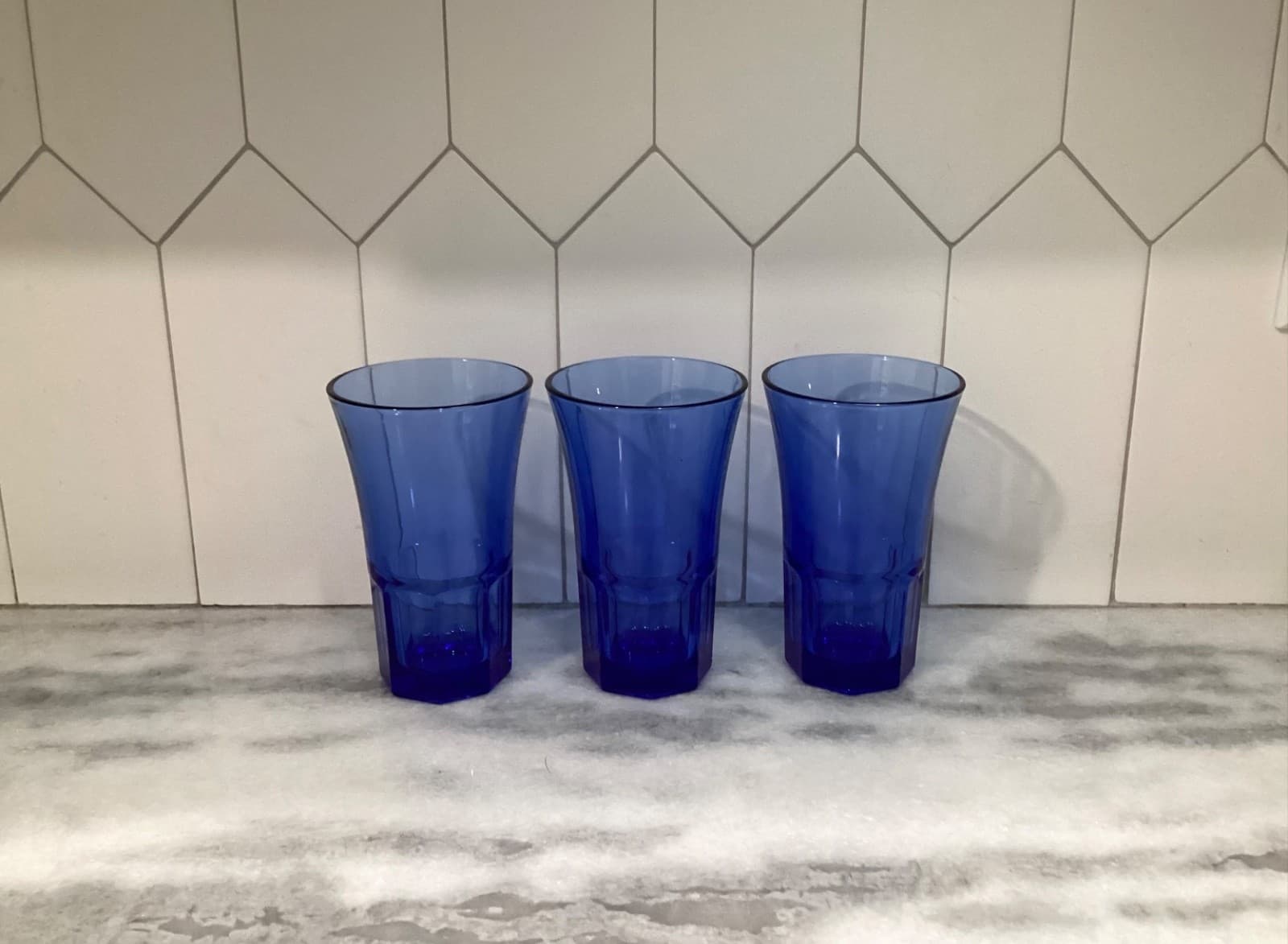 Libbey Gibraltar Cafe Antique Blue 6" Tall 15 Oz Cooler Tumbler Glasses Set of 3 - Thumbnail 9