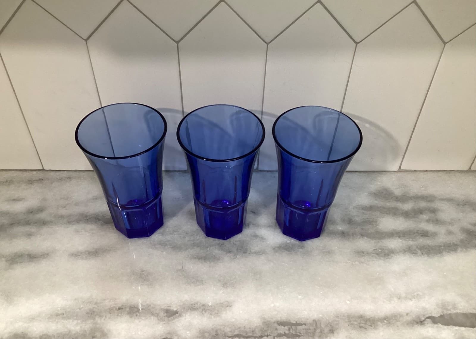 Libbey Gibraltar Cafe Antique Blue 6" Tall 15 Oz Cooler Tumbler Glasses Set of 3 - Thumbnail 2